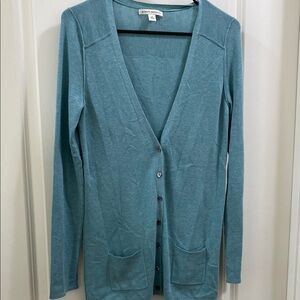 Banana Republic Blue Cardigan Long Sleeved V Neck Cozy Style